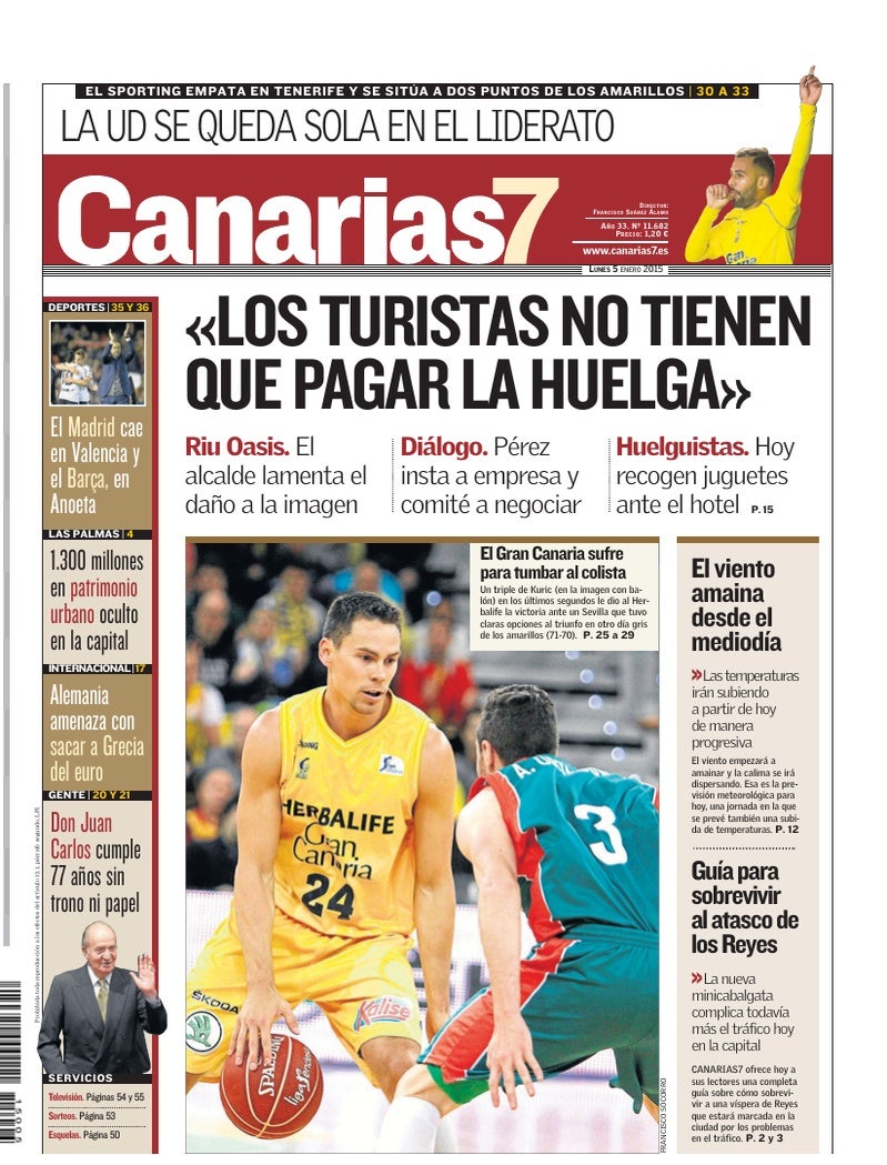 Portada Canarias7 05-01-2015