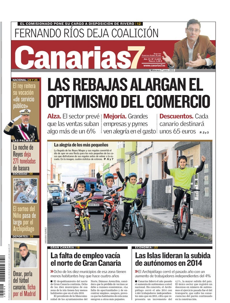 Portada Canarias7 07-01-2015