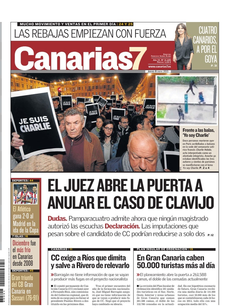 Portada Canarias7 08-01-2015