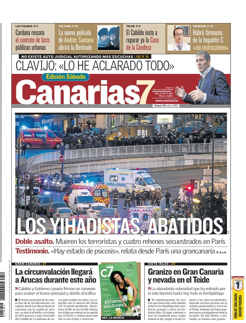 Portada Canarias7 10-01-2015