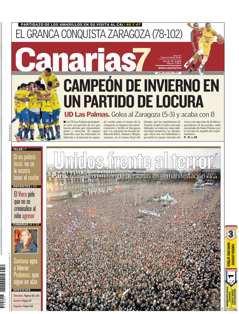 Portada Canarias7 12-01-2015