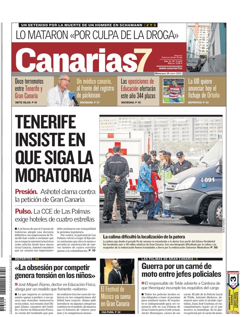 Portada Canarias7 14-01-2015