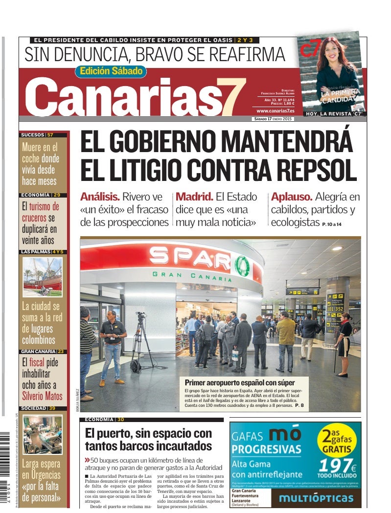 Portada Canarias7 17-01-2015