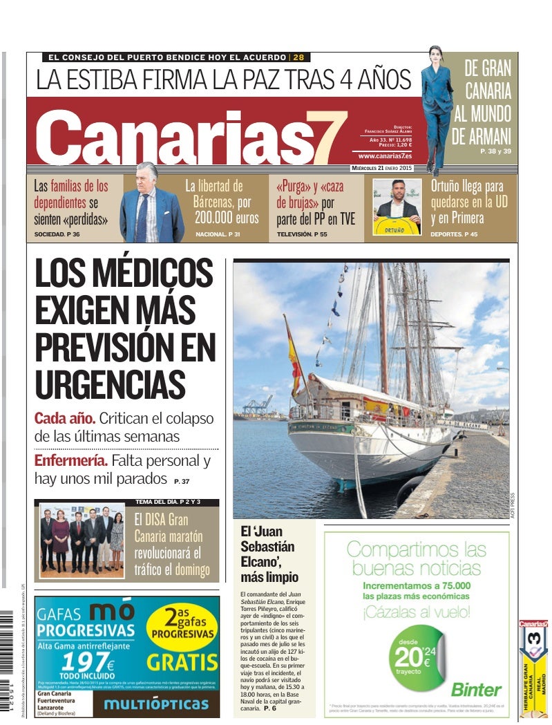 Portada Canarias7 21-01-2015