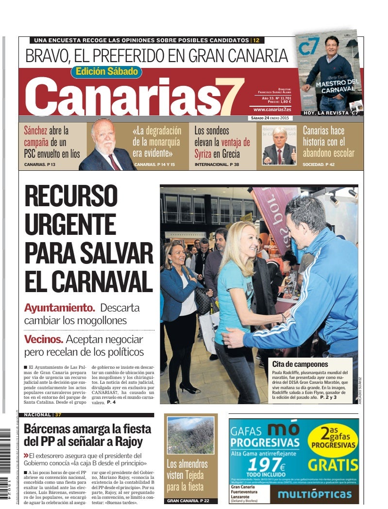 Portada Canarias7 24-01-2015