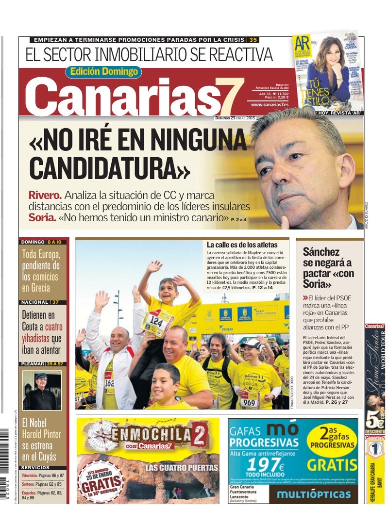 Portada Canarias7 25-01-2015