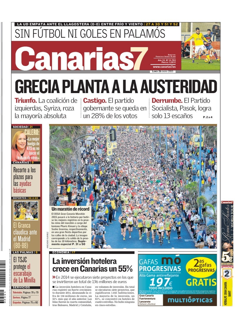 Portada Canarias7 26-01-2015