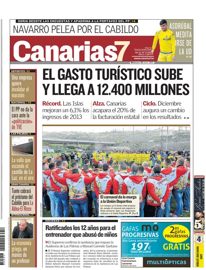 Portada Canarias7 28-01-2015