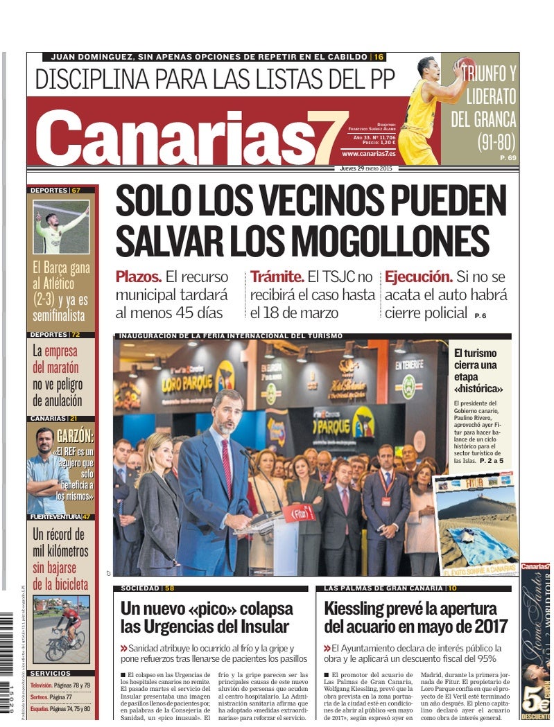 Portada Canarias7 29-01-2015
