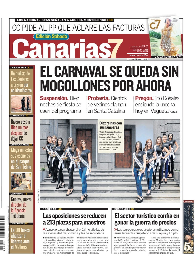 Portada Canarias7 31-01-2015