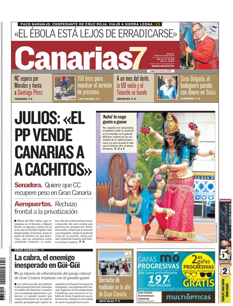 Portada Canarias7 02-02-2015