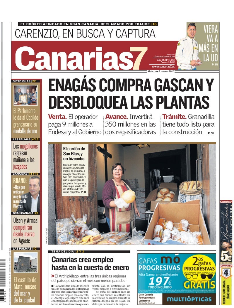 Portada Canarias7 04-02-2015