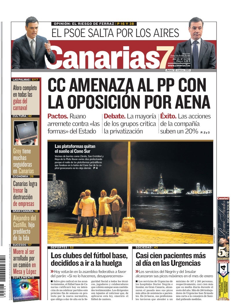 Portada Canarias7 12-02-2015