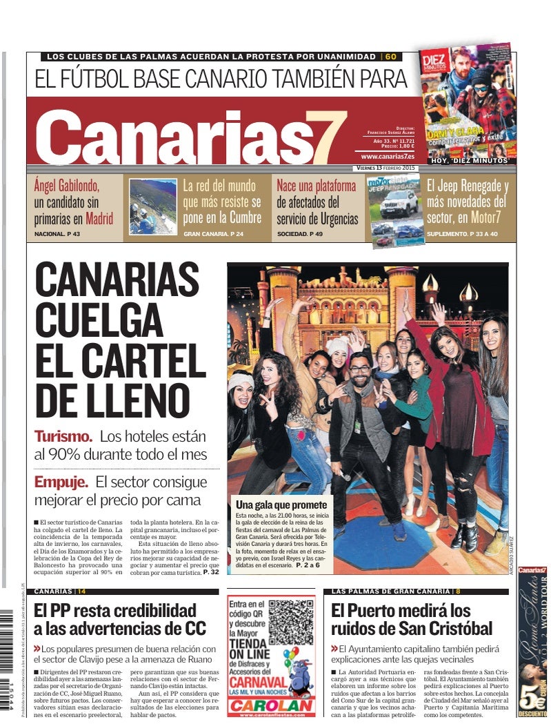 Portada Canarias7 13-02-2015