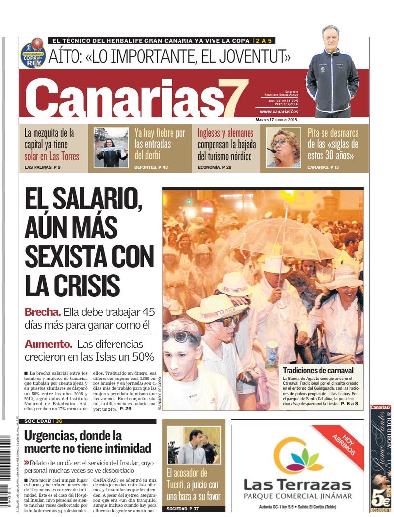 Portada Canarias7 17-02-2015