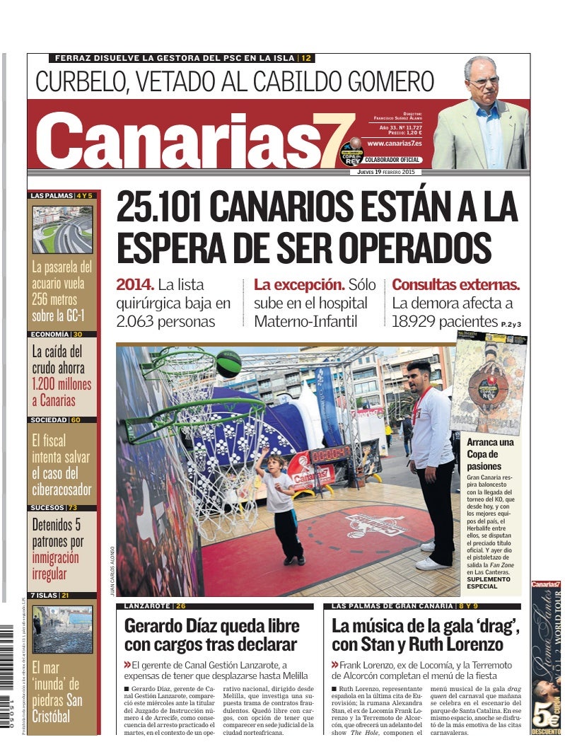Portada Canarias7 19-02-2015