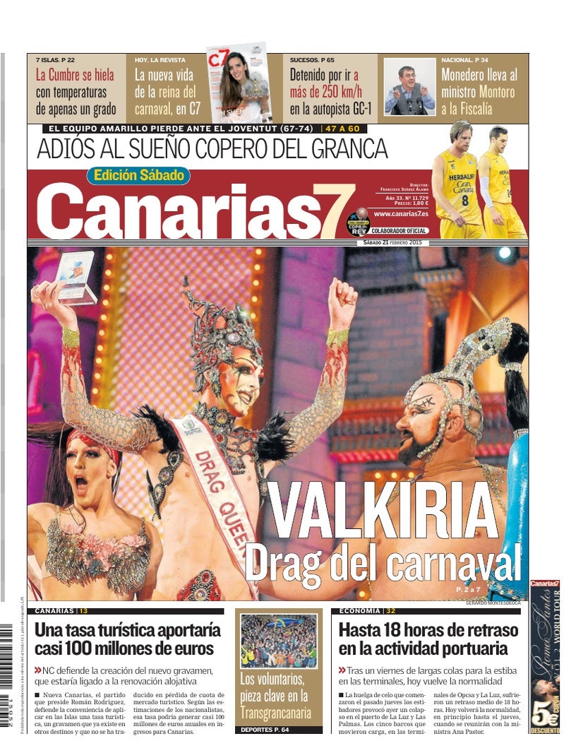 Portada Canarias7 21-02-2015