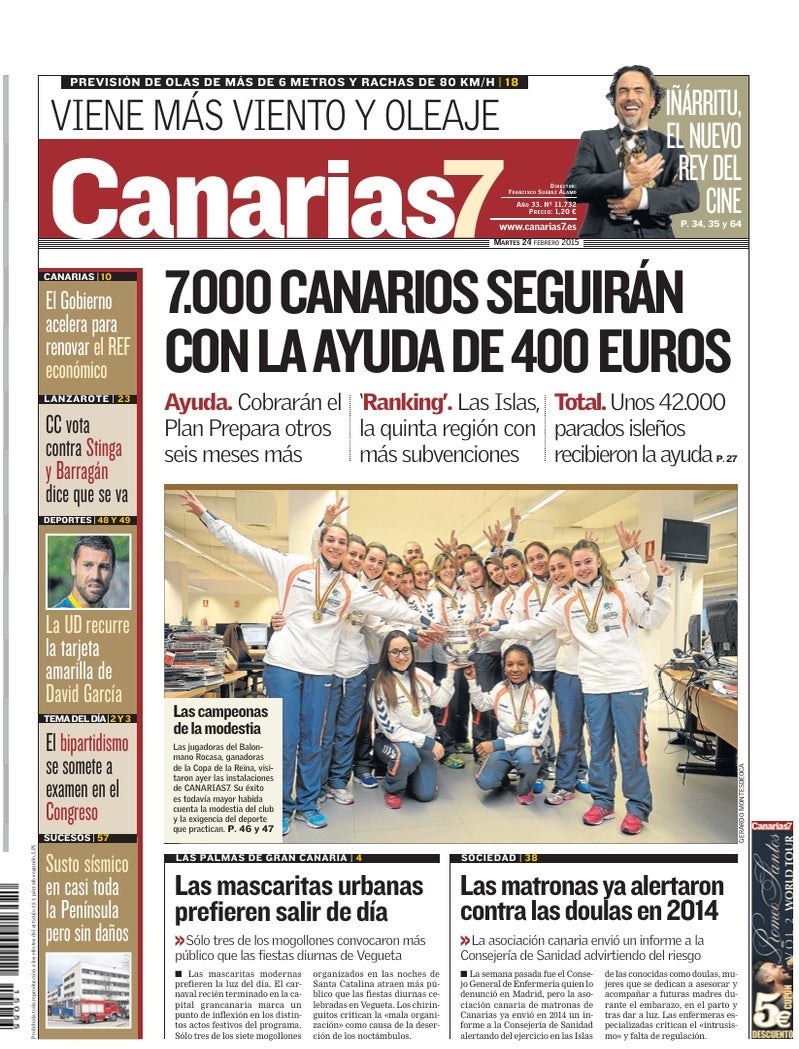 Portada Canarias7 24-02-2015