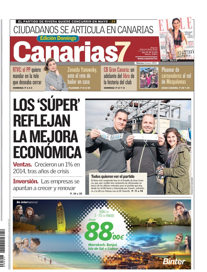 Portada Canarias7 01-03-2015