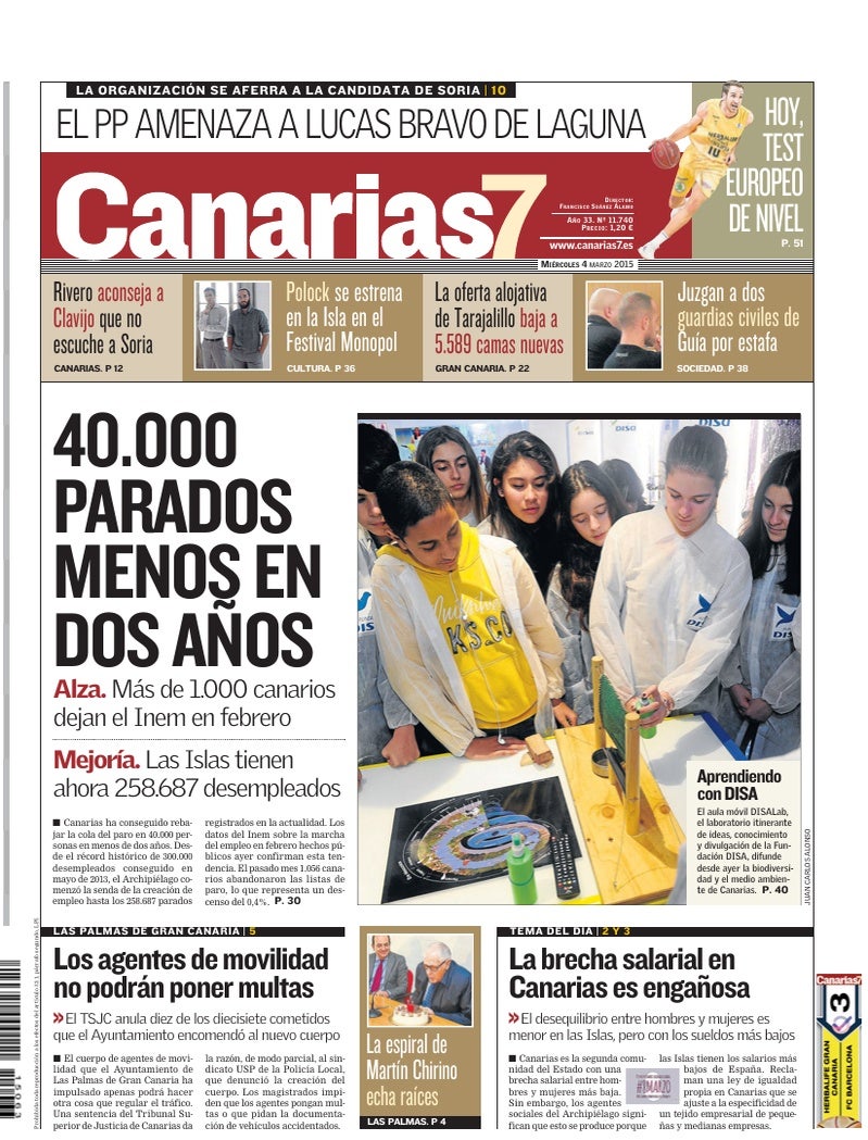 Portada Canarias7 04-03-2015