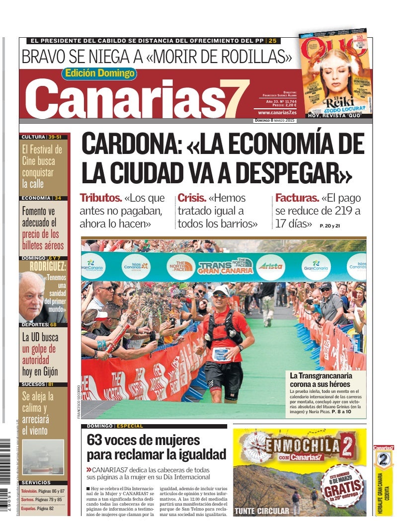 Portada Canarias7 08-03-2015