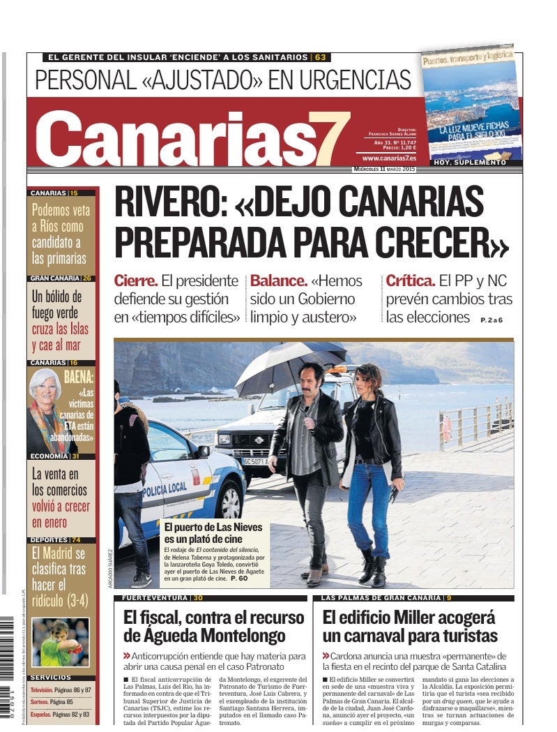 Portada Canarias7 11-03-2015
