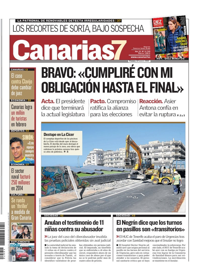 Portada Canarias7 13-03-2015