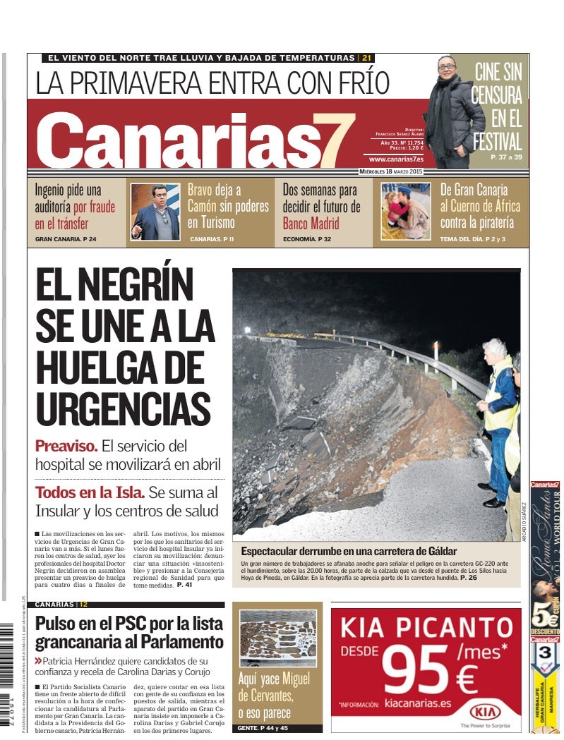 Portada Canarias7 18-03-2015