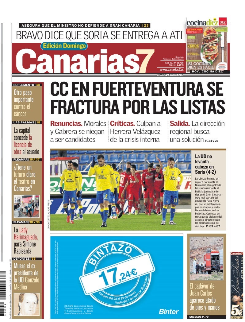 Portada Canarias7 22-03-2015