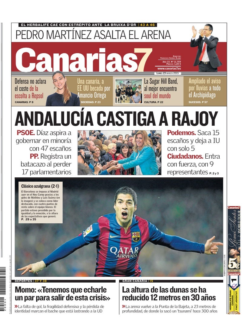 Portada Canarias7 23-03-2015