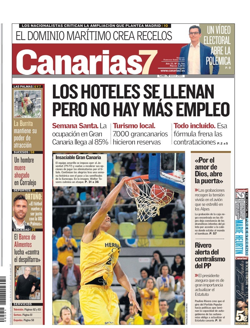 Portada Canarias7 30-03-2015