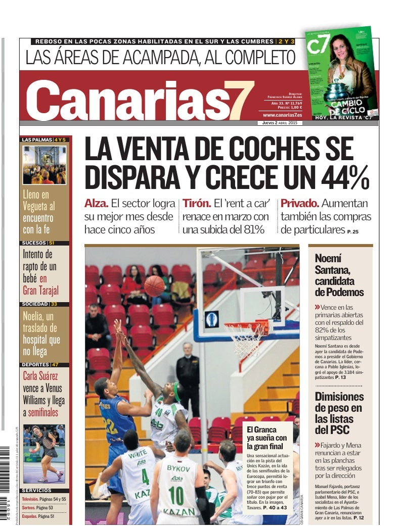 Portada Canarias7 02-04-2015