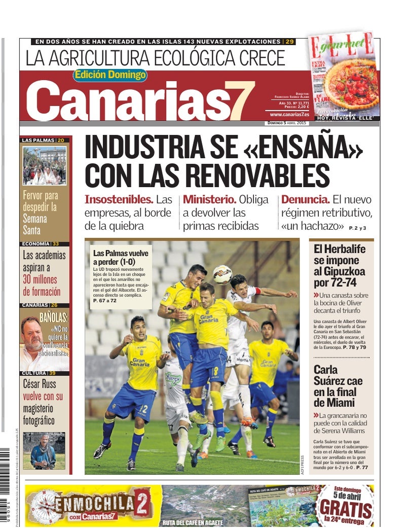 Portada Canarias7 05-04-2015