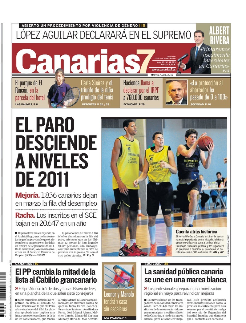 Portada Canarias7 07-04-2015