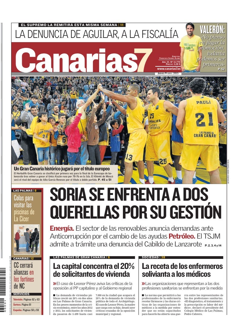 Portada Canarias7 09-04-2015