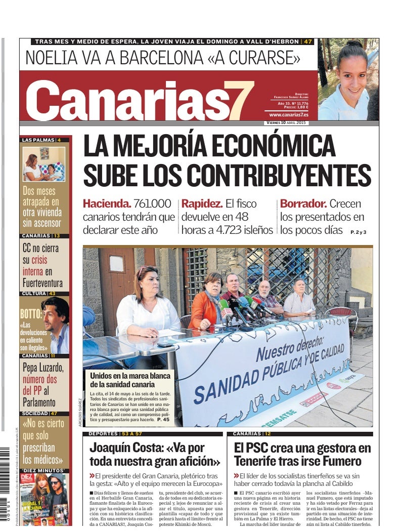 Portada Canarias7 10-04-2015