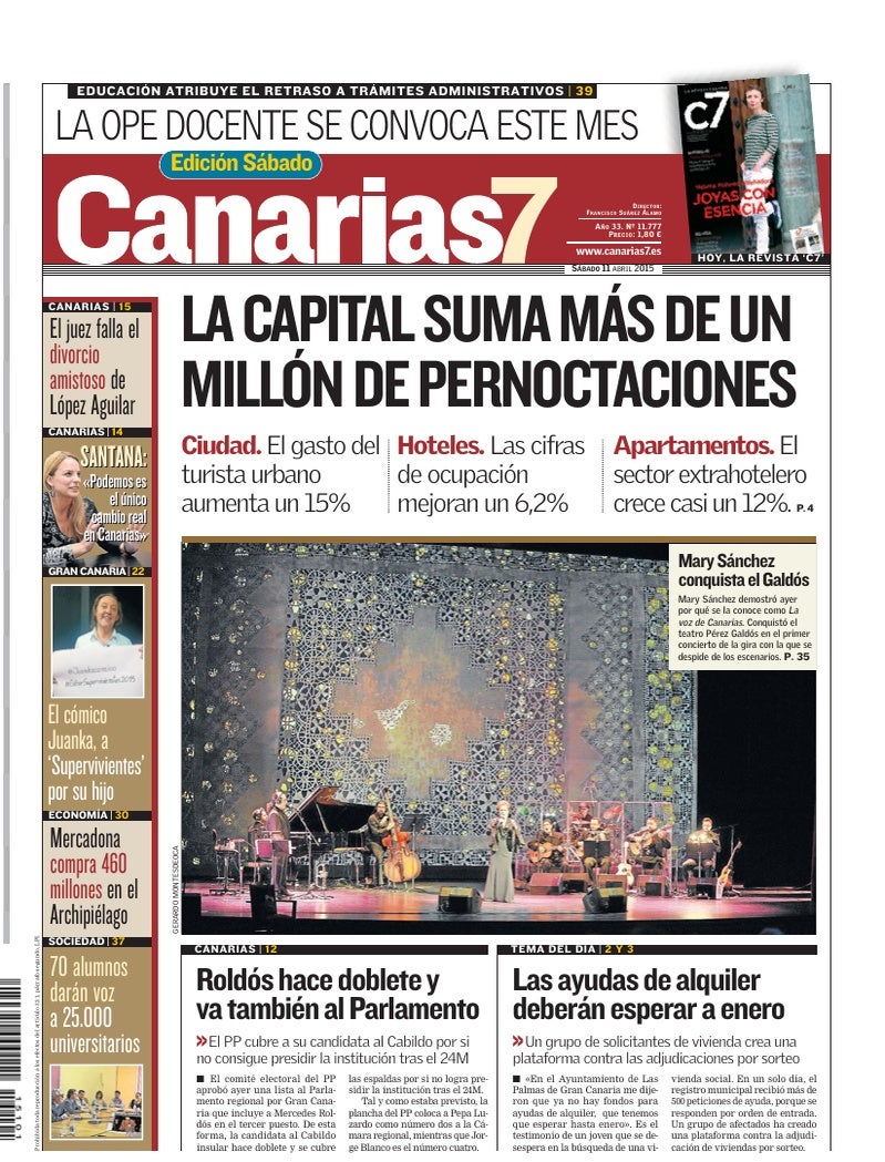 Portada Canarias7 11-04-2015