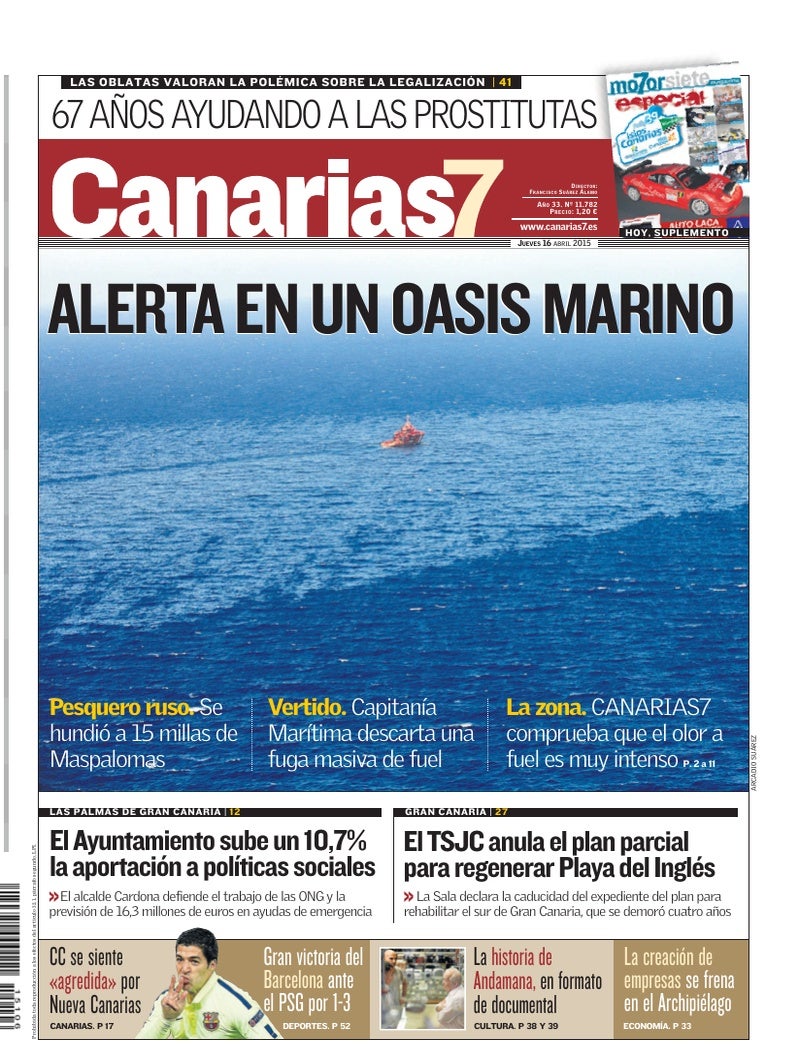 Portada Canarias7 16-04-2015