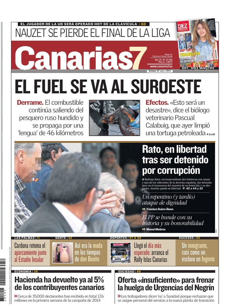 Portada Canarias7 17-04-2015