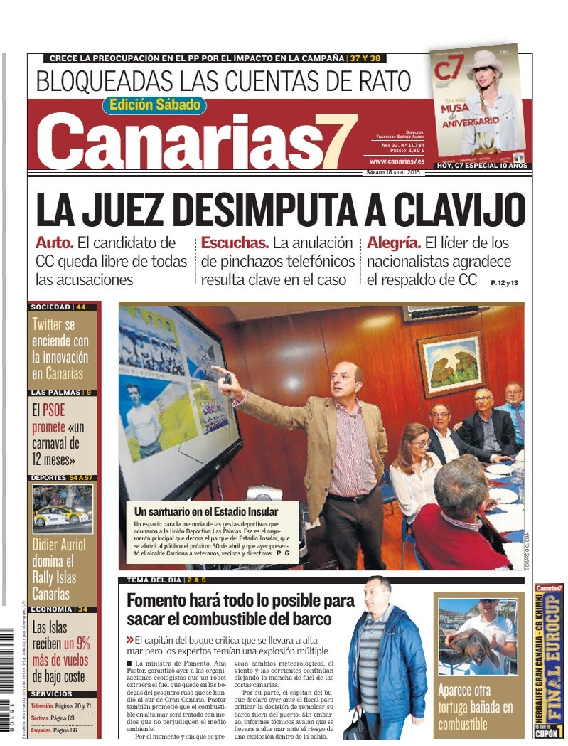 Portada Canarias7 18-04-2015