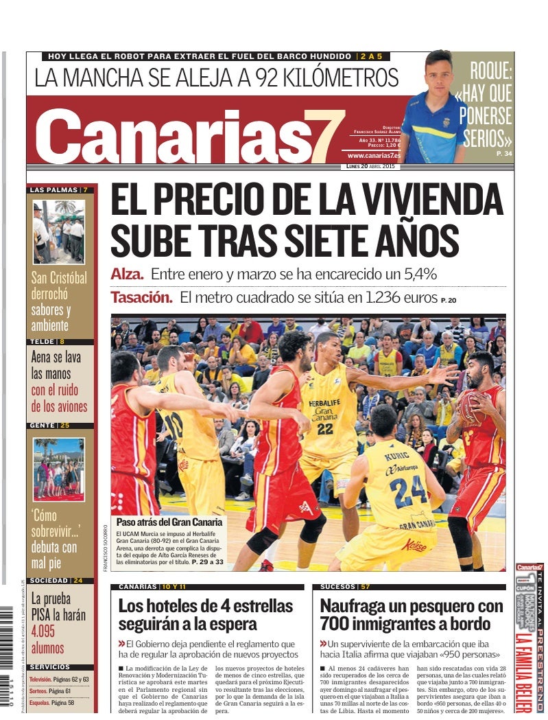Portada Canarias7 20-04-2015