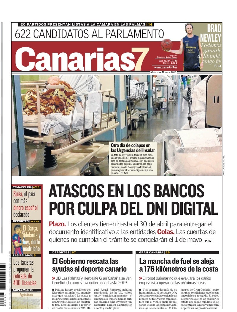 Portada Canarias7 22-04-2015