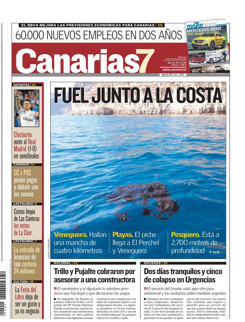 Portada Canarias7 23-04-2015