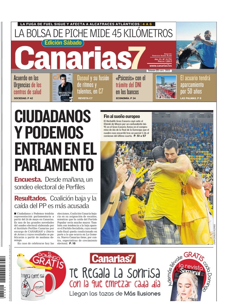 Portada Canarias7 25-04-2015