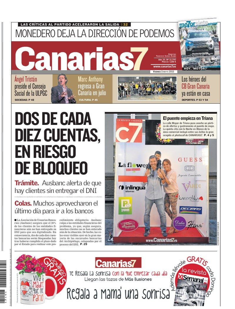 Portada Canarias7 01-05-2015