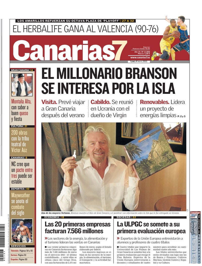 Portada Canarias7 04-05-2015