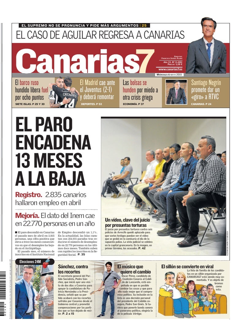 Portada Canarias7 06-05-2015