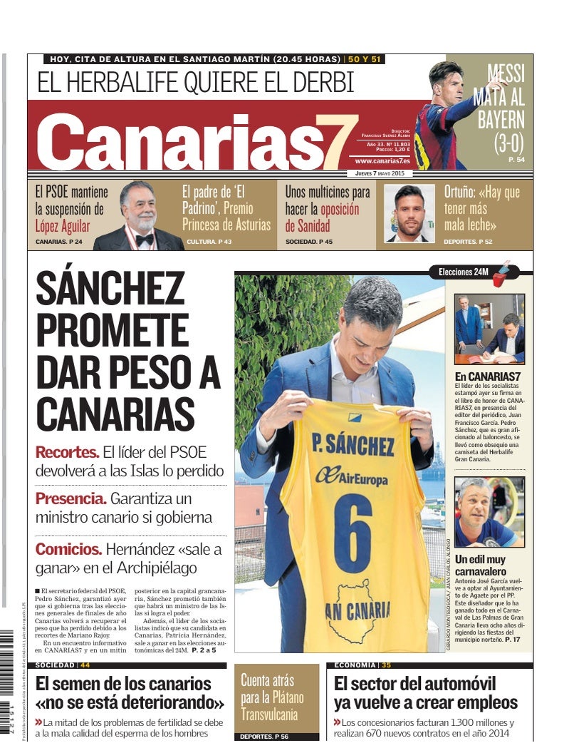 Portada Canarias7 07-05-2015