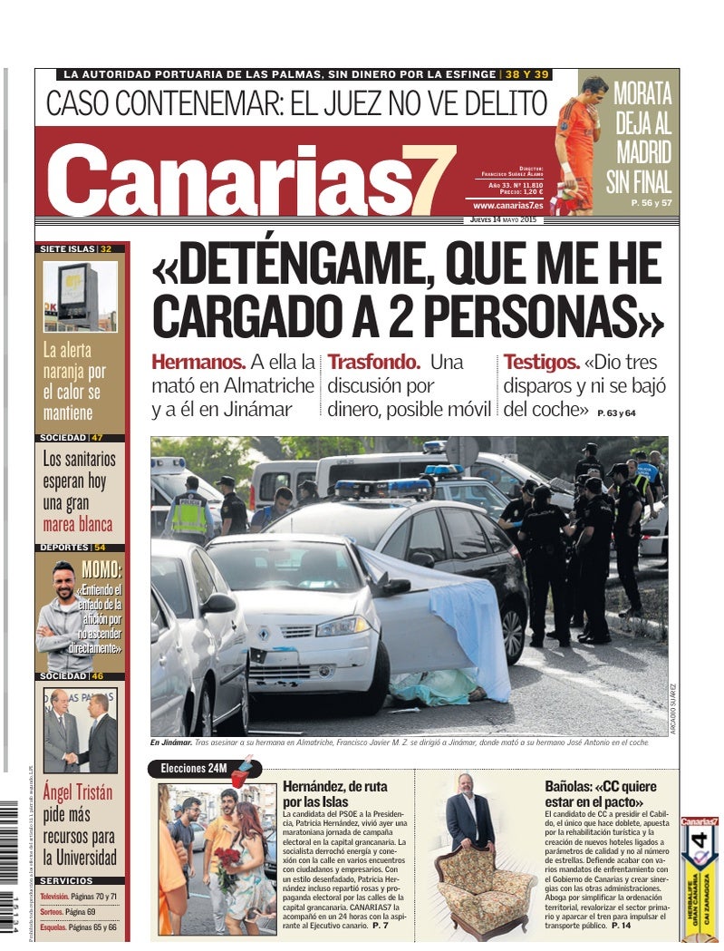 Portada Canarias7 14-05-2015