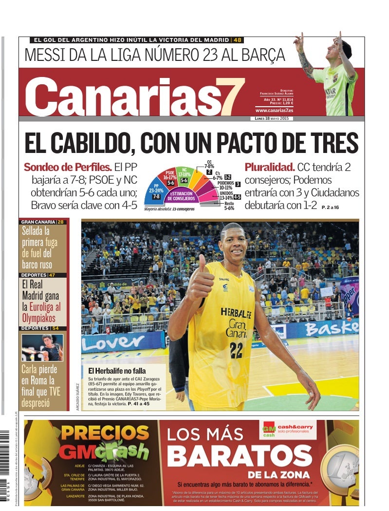 Portada Canarias7 18-05-2015